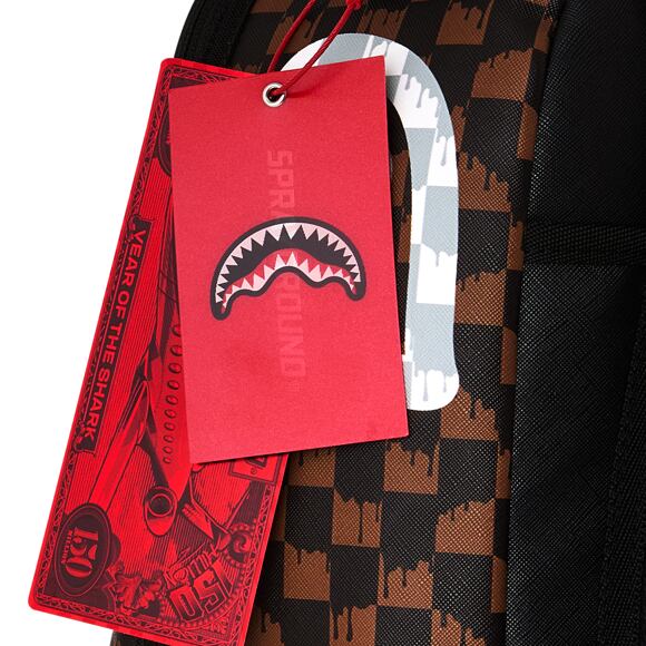 Batoh Sprayground - Brown And Cream Drip Check Shark Backpack