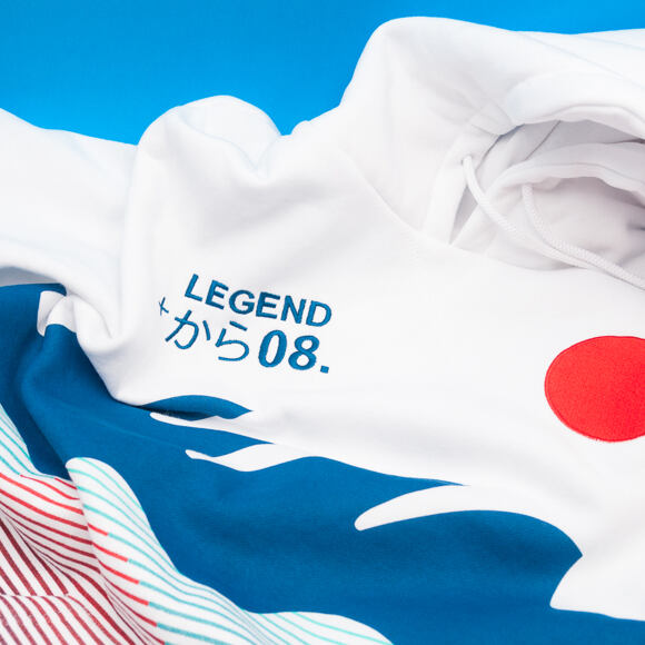 Mikina s kapucí Pink Dolphin Rising Sun Hoodie White