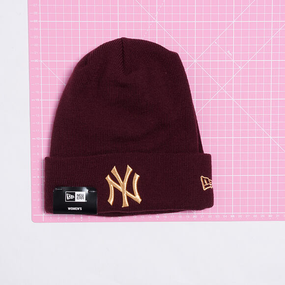 Dámský Kulich New Era Essential Cuff Knit New York Yankees Maroon/Gold