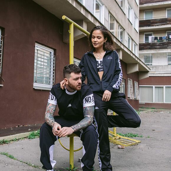 Tepláky Kappa Banda 10 Alen Black/White