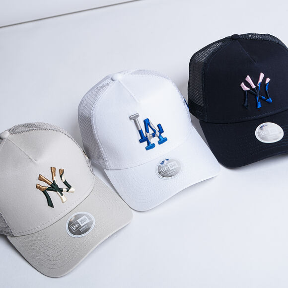 Dámská Kšiltovka New Era 9FORTY A-Frame Trucker Los Angeles Dodgers Camo Infill White