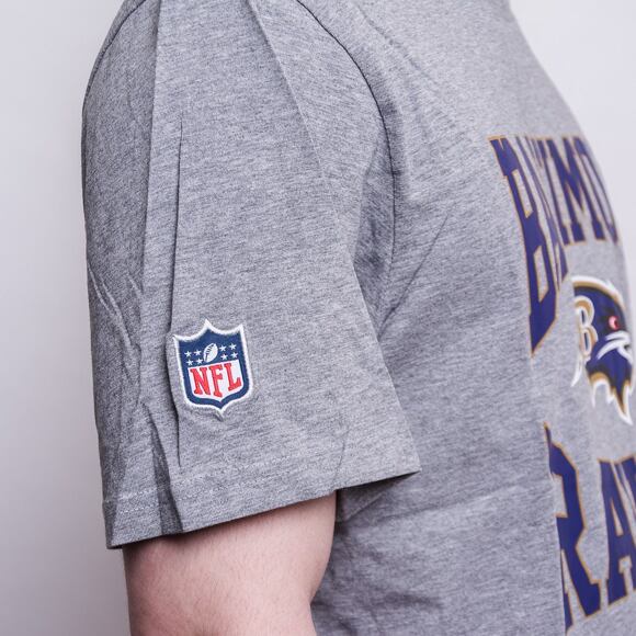 Triko New Era NFL Team Logo Tee Baltimore Ravens Light Grey Heather