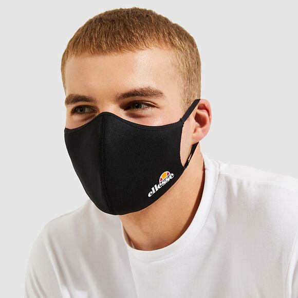 3 páry Face Mask Ellesse Palsito 3 Pk Face Covering Black