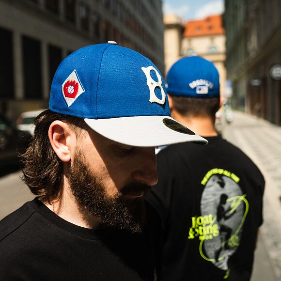 Kšiltovka New Era 59FIFTY Low Profile MLB Cooperstown Brooklyn Dodgers Fitted Bright Royal / Grey