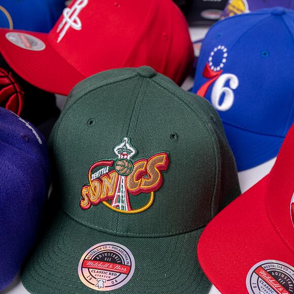 Kšiltovka Mitchell & Ness Team Ground 2.0 Stretch Snapback HWC Seattle Supersonics Green