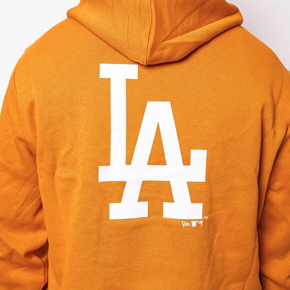 Mikina New Era MLB League Essential Back Print Hoody Los Angeles Dodgers Orange/White