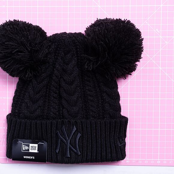 Dámský kulich New Era MLB Womens Double Pom Cuff Beanie New York Yankees Black