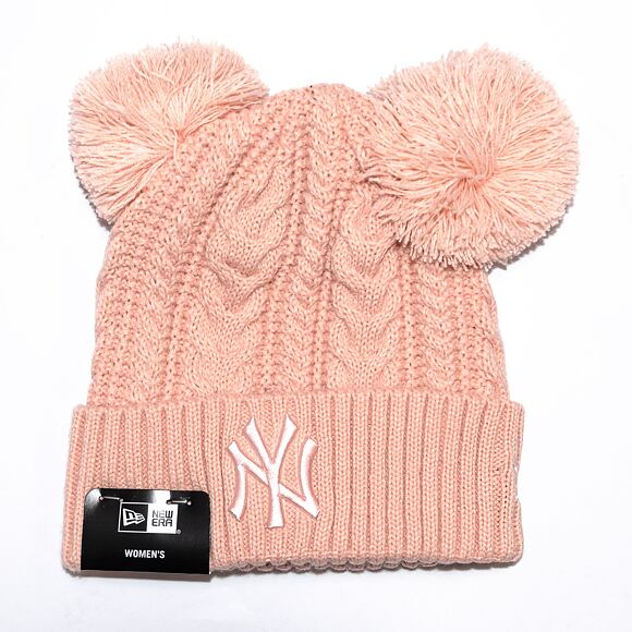 Dámský kulich New Era MLB Womens Double Pom Cuff Beanie New York Yankees Blush Pink