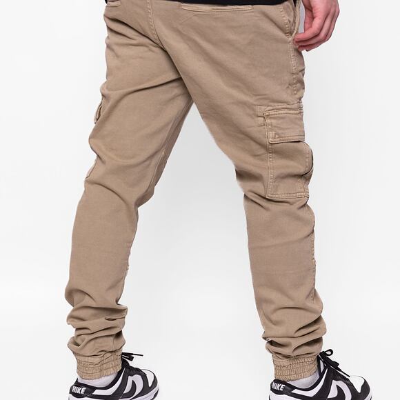 Kalhoty Urban Classics Washed Cargo Twill Jogging Pants Sand