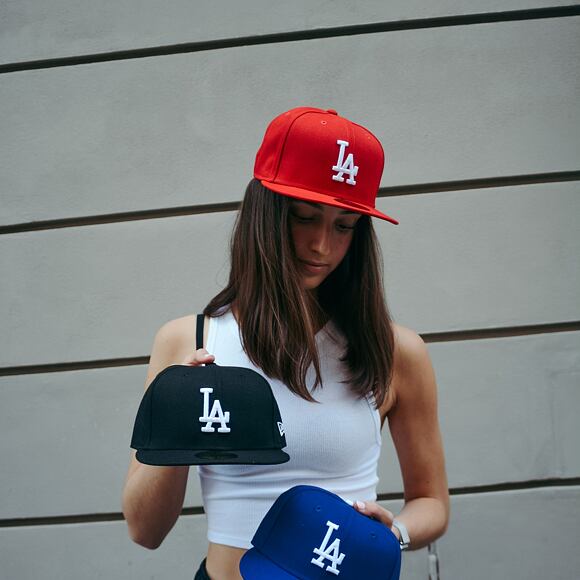 Kšiltovka New Era 59FIFTY MLB Basic Los Angeles Dodgers - Scarlet / White