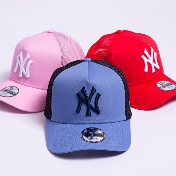 Dětská kšiltovka New Era 9FORTY Kids A-Frame Trucker MLB League Essential New York Yankees Copen Blu