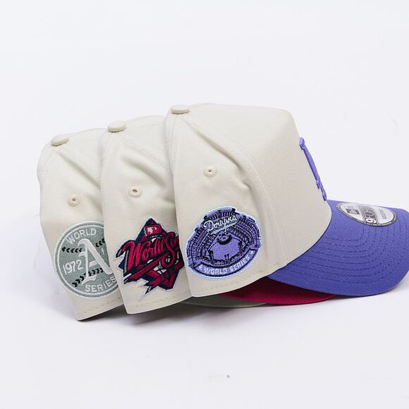Kšiltovka New Era - MLB Cream & Patch 9FORTY A-Frame - LA Dodgers - Cream / Blue