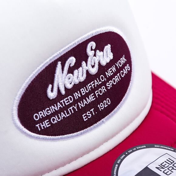Kšiltovka New Era - Branded Oval Foam Patch 9FORTY Trucker - White / Cherry