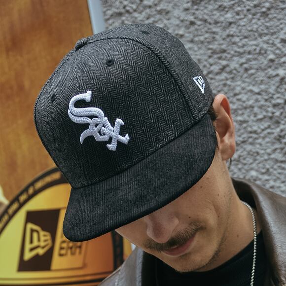 Kšiltovka New Era - MLB Cord 59FIFTY - Chicago White Sox - Black / White