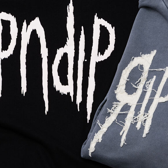 Mikina Rip N Dip - Insano Distressed Hoodie Charcoal Vintage Wash
