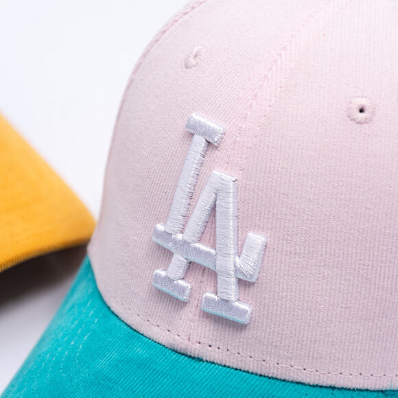 Dětská Kšiltovka New Era - MLB Kids Cord 9FORTY - LA Dodgers - Light Pink / Mint