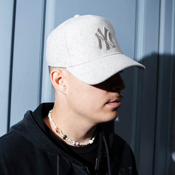 Kšiltovka New Era - MLB Melton Wool 9FORTY A-Frame - NY Yankees - Stone
