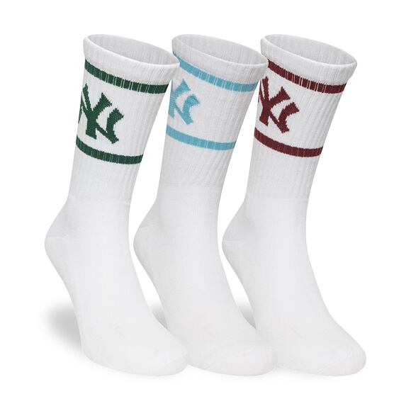 Ponožky New Era - MLB Crew Socks 3pk - NY Yankees - White
