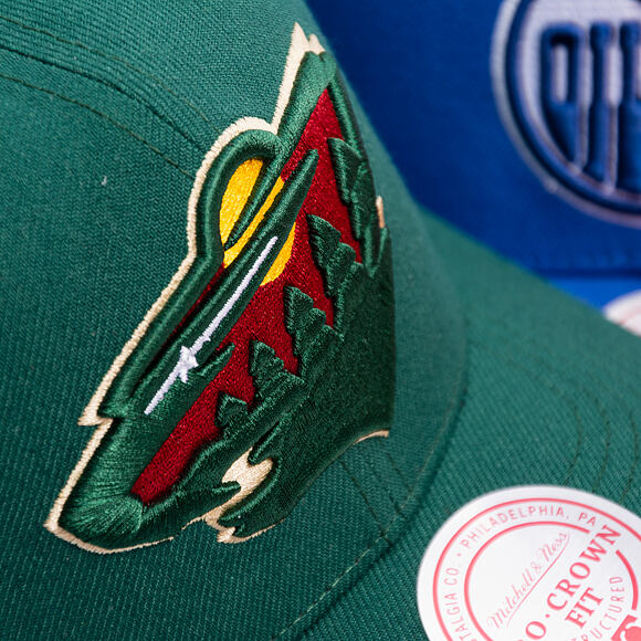 Kšiltovka Mitchell & Ness - Minnesota Wild - Team Ground 2.0 Pro Snapback - Hunter Green