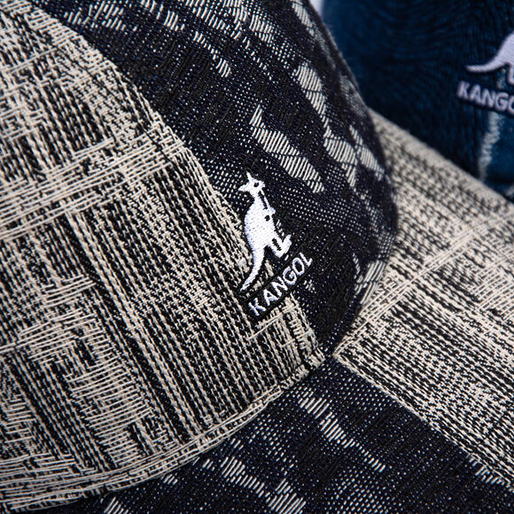 Kšiltovka Kangol - TRENDS PACK - Denim Mashup Baseball - Black Topstitch