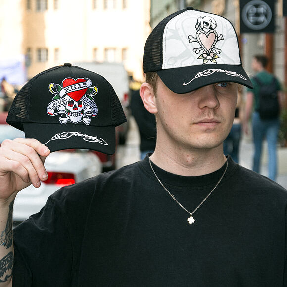 Kšiltovka Ed Hardy - Love-Slowly Twill Front Mesh Trucker - Black