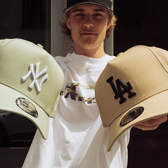 Kšiltovka New Era - MLB Essential 9FORTY A-Frame - LA Dodgers - Camel / Black