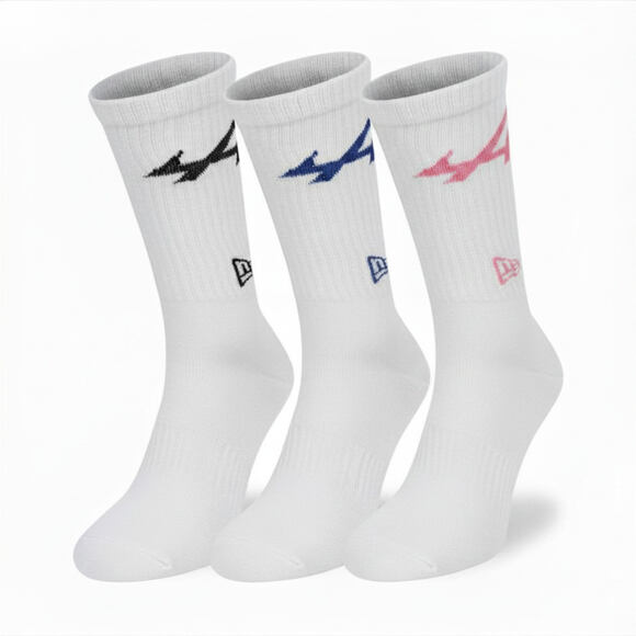 Ponožky New Era - F1 Logo Crew 3Pk - Alpine Racing - White