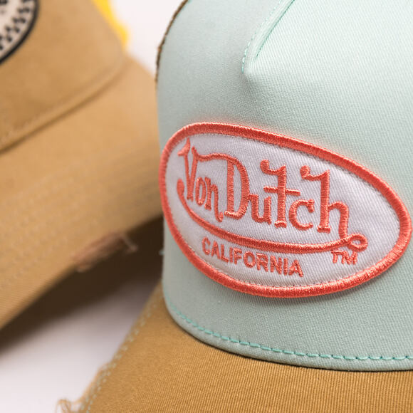 Kšiltovka Von Dutch - Trucker - Mint / Tan