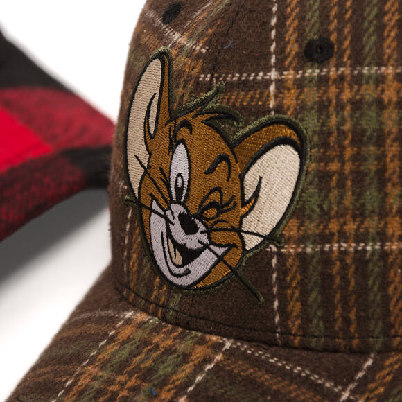 Kšiltovka Capslab - Tom & Jerry Trucker - Jerry Wink Checkered - Brown / Black
