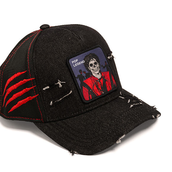 Kšiltovka Capslab - Thriller Pop Legend Trucker - Distressed Black Denim