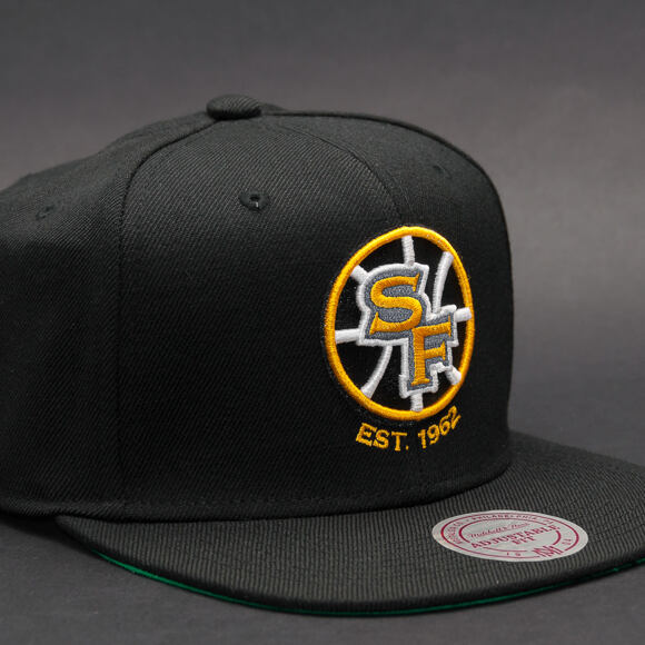 Kšiltovka Mitchell & Ness Solid Team Colour San Francisco Warriors Black Snapback