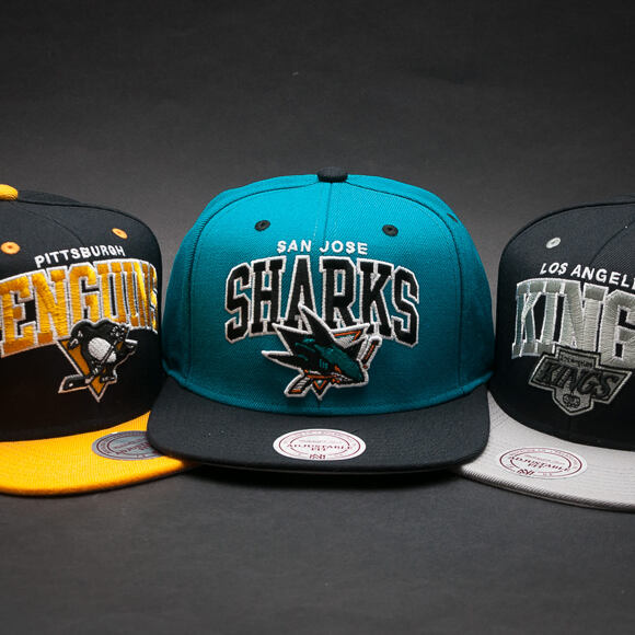 Kšiltovka Mitchell & Ness Team Arch San Jose Sharks Teal/Black Snapback