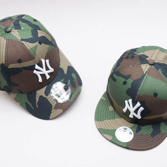 Dámská Kšiltovka New Era League Essential New York Yankees 9FIFTY Woodland Camo Snapback
