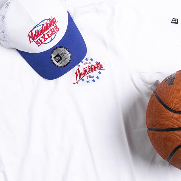 Triko New Era Philadelphia 76ers Script Logo White