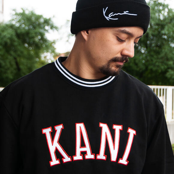 Mikina Karl Kani College Crew black/red/white