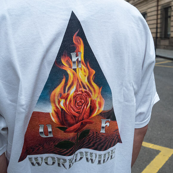 Triko HUF Ember Rose Tee White