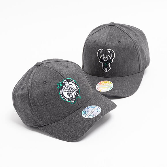 Kšiltovka Mitchell & Ness Milwaukee Bucks 715 Charcoal Heather Team Pop