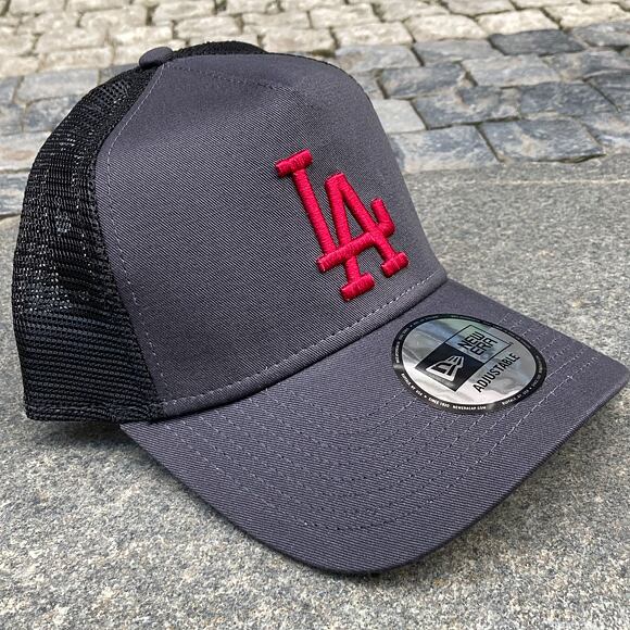 Kšiltovka New Era 9FORTY A-Frame Trucker MLB League Essential Los Angeles Dodgers Snapback Graphite 