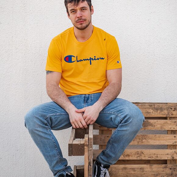 Triko Champion Crewneck T-Shirt Yellow 210972 OS030 ZNN