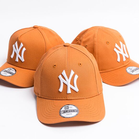 Dětská kšiltovka New Era 9FORTY League Essential New York Yankees Strapback Toffee / Optic White