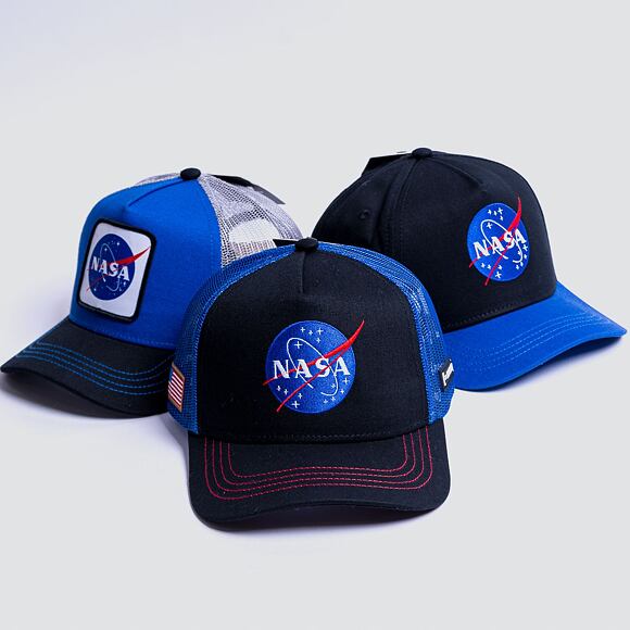 Kšiltovka Capslab NASA A-Frame Trucker CL/NASA/1/NAS4 Black / Royal Blue