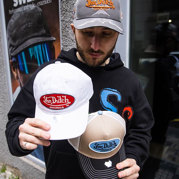 Kšiltovka Von Dutch Trucker Boston Sand/White