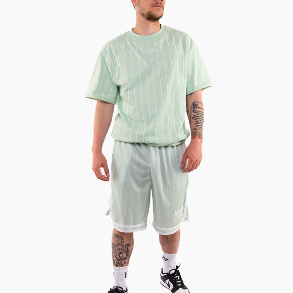 Kraťasy Karl Kani Retro Pinstripes Mesh Shorts light mint/white