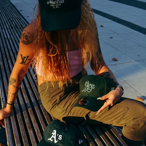 Kšiltovka New Era 9TWENTY MLB League Essential Oakland Athletics Dark Green / White
