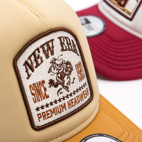 Kšiltovka New Era - Branded Graphic Patch 9FORTY Trucker - Stone / Yellow