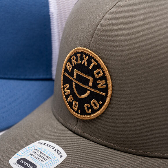 Kšiltovka Brixton - Crest Mp Mesh Cap - Military Olive