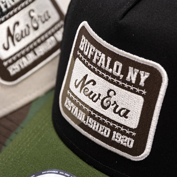 Kšiltovka New Era - Branded Camo Patch 9FORTY A-Frame - Black / Rifle Green