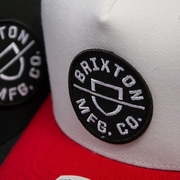 Kšiltovka Brixton - Crest MP Snapback - Off White/Rush