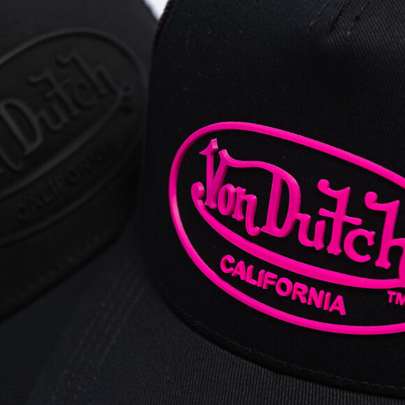 Kšiltovka Von Dutch - Trucker - Rubber Logo Black/Electric Pink