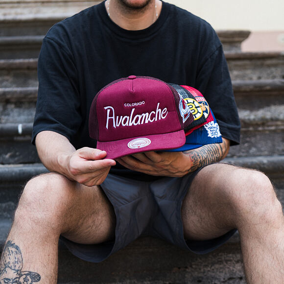 Kšiltovka Mitchell & Ness - Head Coach Trucker - NHL - Colorado Avalanche - Maroon